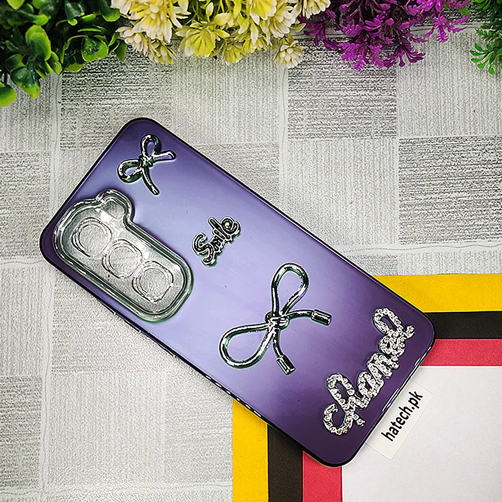 Infinix Hot 50 Pro 4G Fancy Chanel/Smile Mobile Back Case (Purple)