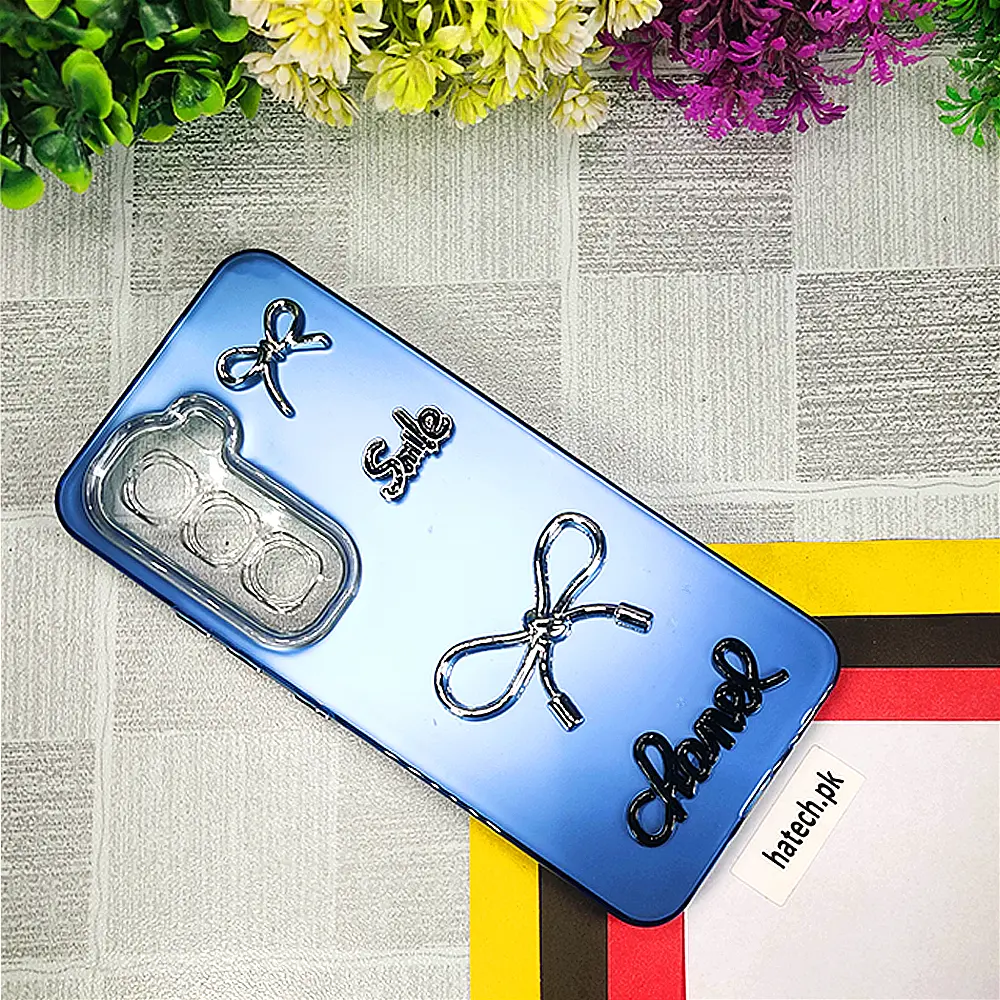 Infinix Hot 50 Pro Plus Fancy Chanel/Smile Mobile Back Case (Blue)