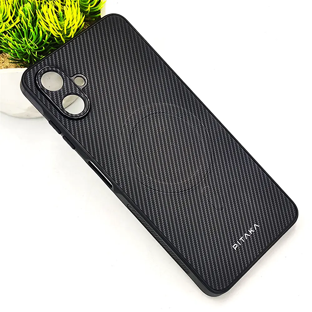 Samsung Galaxy A06 Carbon Fiber With Wireless Magsafe Back Case (Gray)