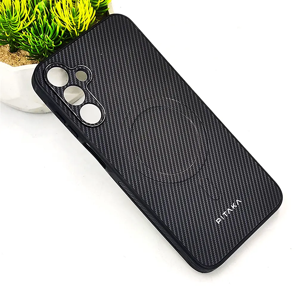 Samsung Galaxy A16 5G Carbon Fiber With Wireless Magsafe Back Case (Gray)