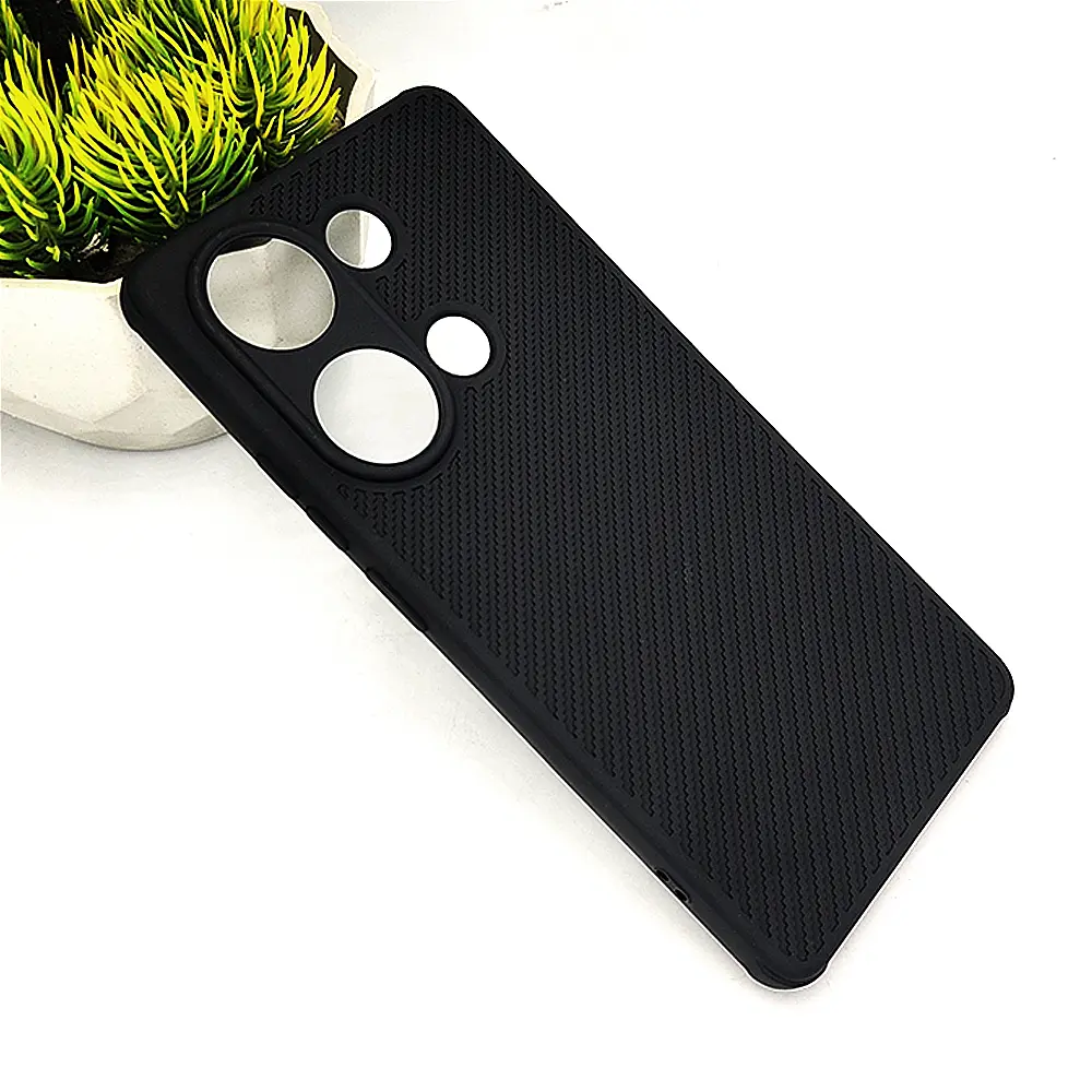 Xiaomi Redmi Note 13 Pro 4G Carbon Texture Lining Soft Silicone Back Case (Black)