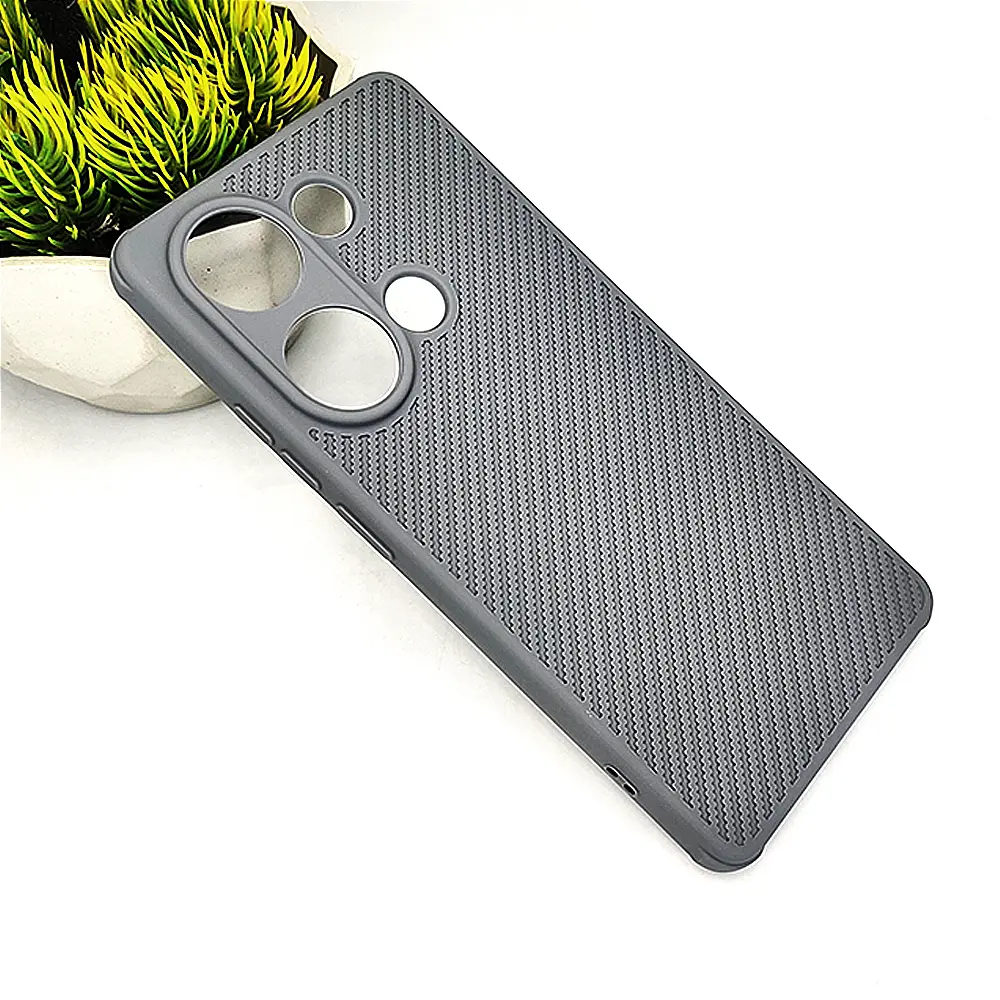 Xiaomi Redmi Note 13 Pro 4G Carbon Texture Lining Soft Silicone Back Case (Gray)
