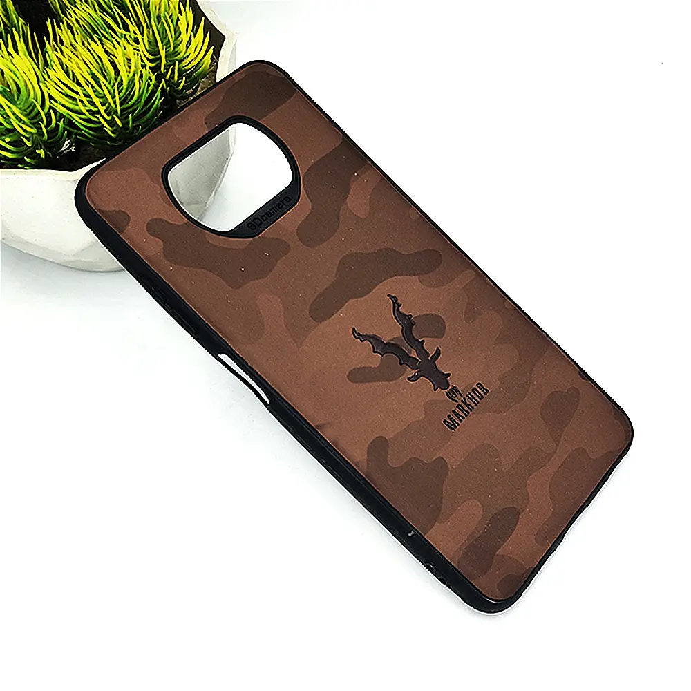 Redmi Poco X3|X3 Pro Markhor Leather Back Case (Dark Brown)