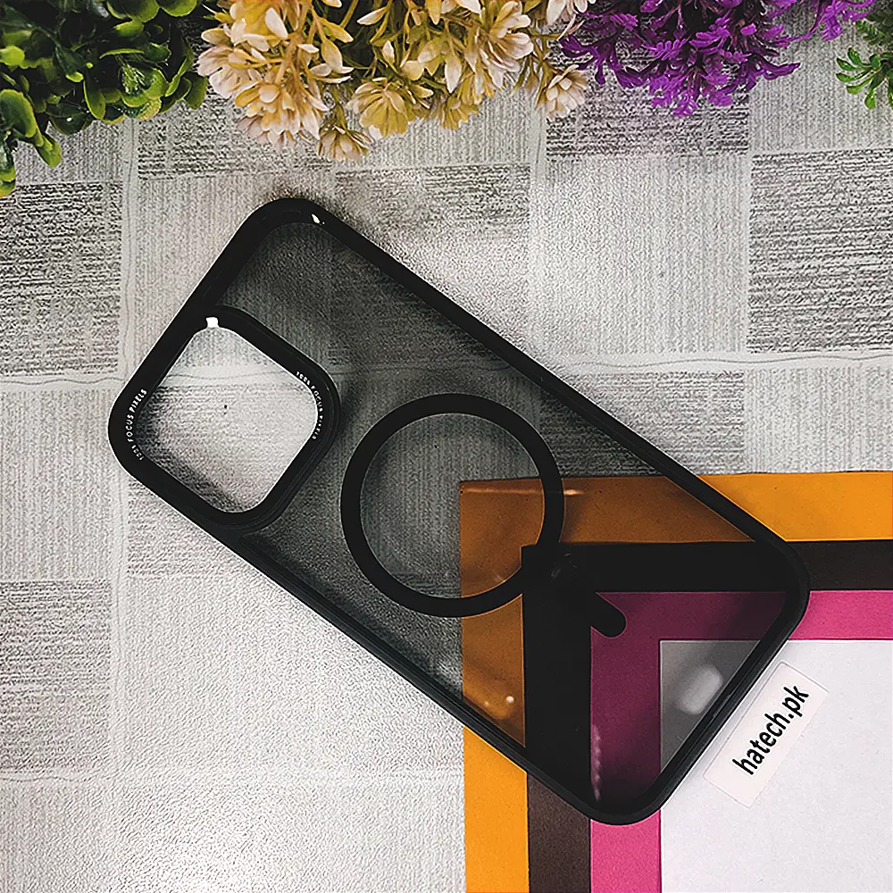 iPhone 16 Pro Max 3D Magsafe Matte Focus Pixel Back Case (Black)