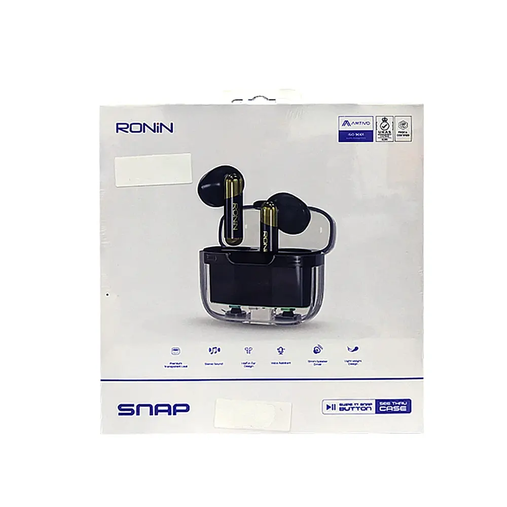 [HFB7RN8-17] Ronin R-7070 Transparent Look Wireless Bluetooth Earbuds