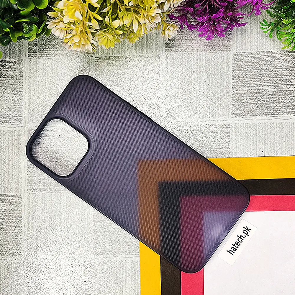 iPhone 13 Pro Max Lining Texture Paper Back Case (Deep Purple)