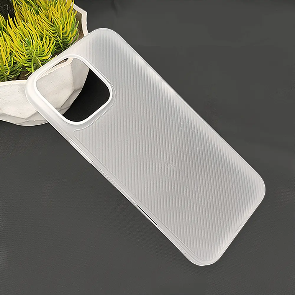 iPhone 16 Pro Max Lining Texture Paper Back Case (White)