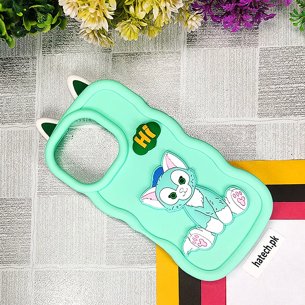 iPhone 16 Pro Fancy Cute Kitty Mobile Back Case (Sea Green)