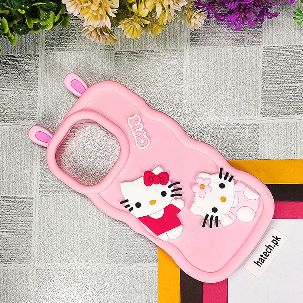Redmi Note 14 4G Fancy Cute Kitty Mobile Back Case (Baby Pink)