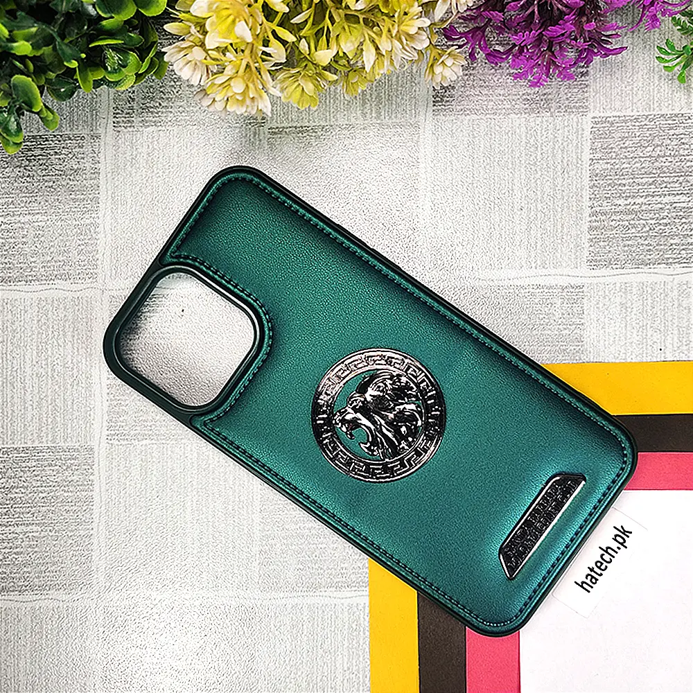 [PO33BIP16PMAX-2-18] iPhone 16 Pro Max Embossed Tiger Matel Logo Santa Barbara Polo Racquet Club Back Case (Zinc)