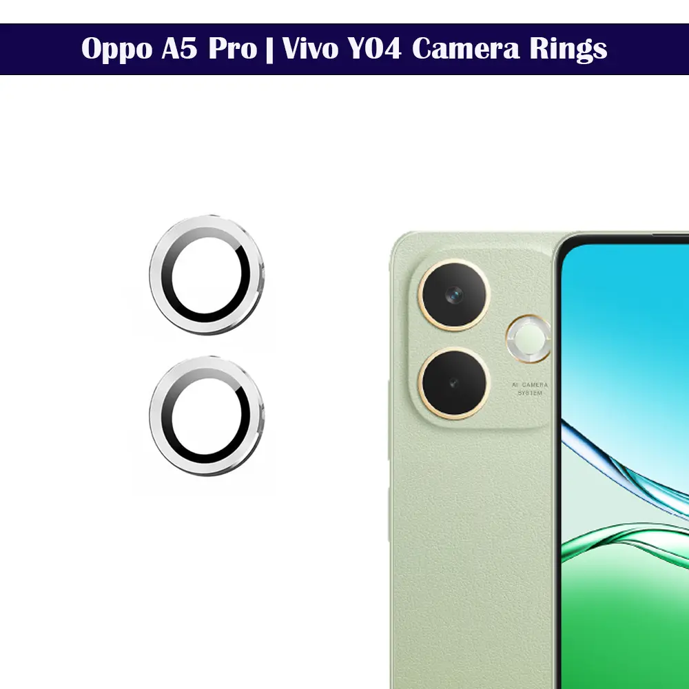 [PL14OA5PR-3-7] Oppo A5 Pro|Vivo Y04 Camera Rings - (Silver) | Durable Protection for Your Lens
