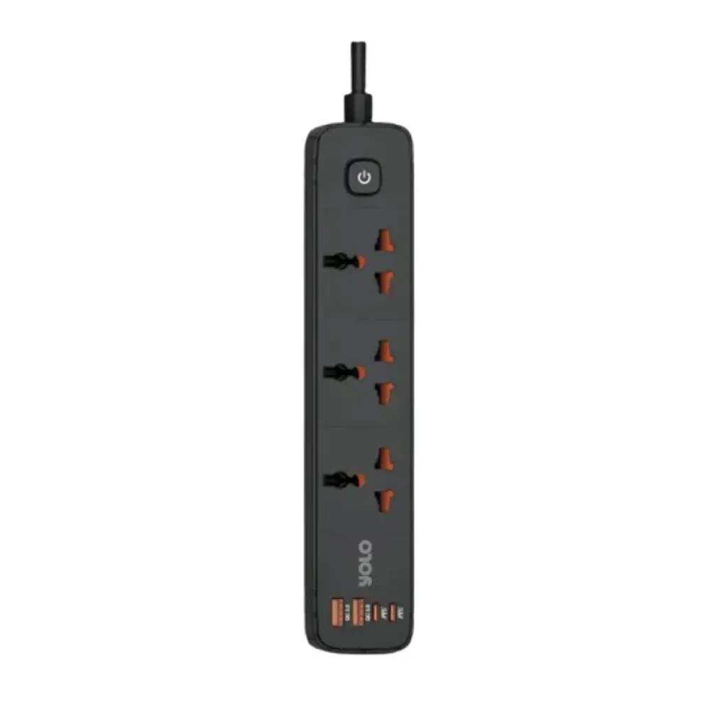 Yolo Y-901 2500w Extension Lead (3 Power Socket) (20w 2 PD Ports) (18w 2 USB Ports)