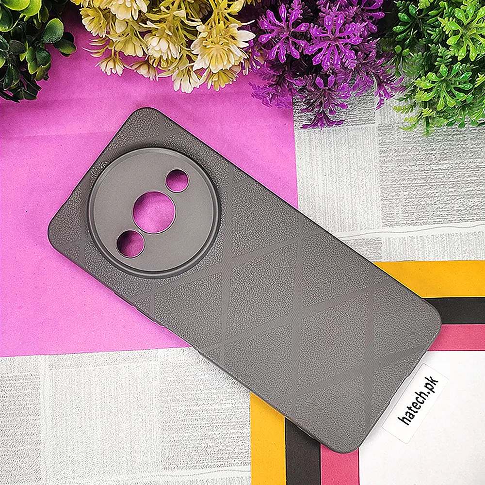 Redmi A3|A3X PU Leather Texture Skin Surfer Soft Silicone Back Case (Gray)