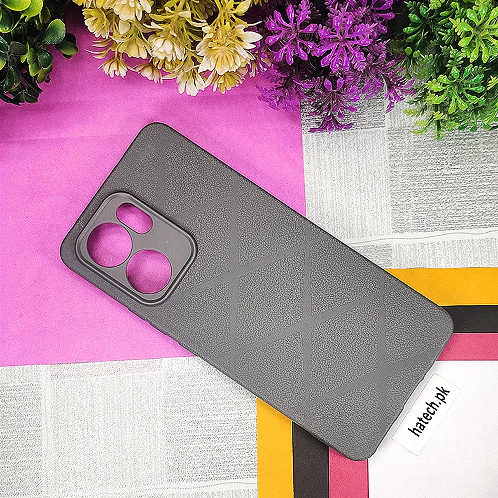 Oppo Reno 13F PU Leather Texture Skin Surfer Soft Silicone Back Case (Gray)