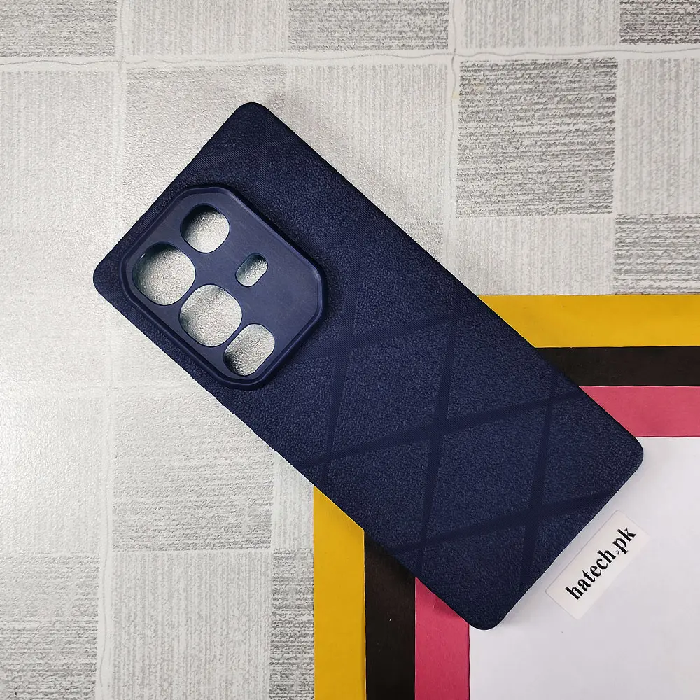 Infinix Note 50 4G PU Leather Texture Skin Surfer Soft Silicone Back Case (Navy Blue)