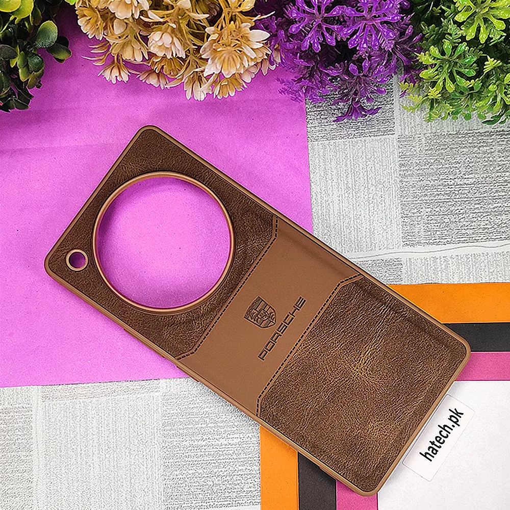 Infinix Zero 40 4G Porsche Luxuary Leather Back Case (Brown)