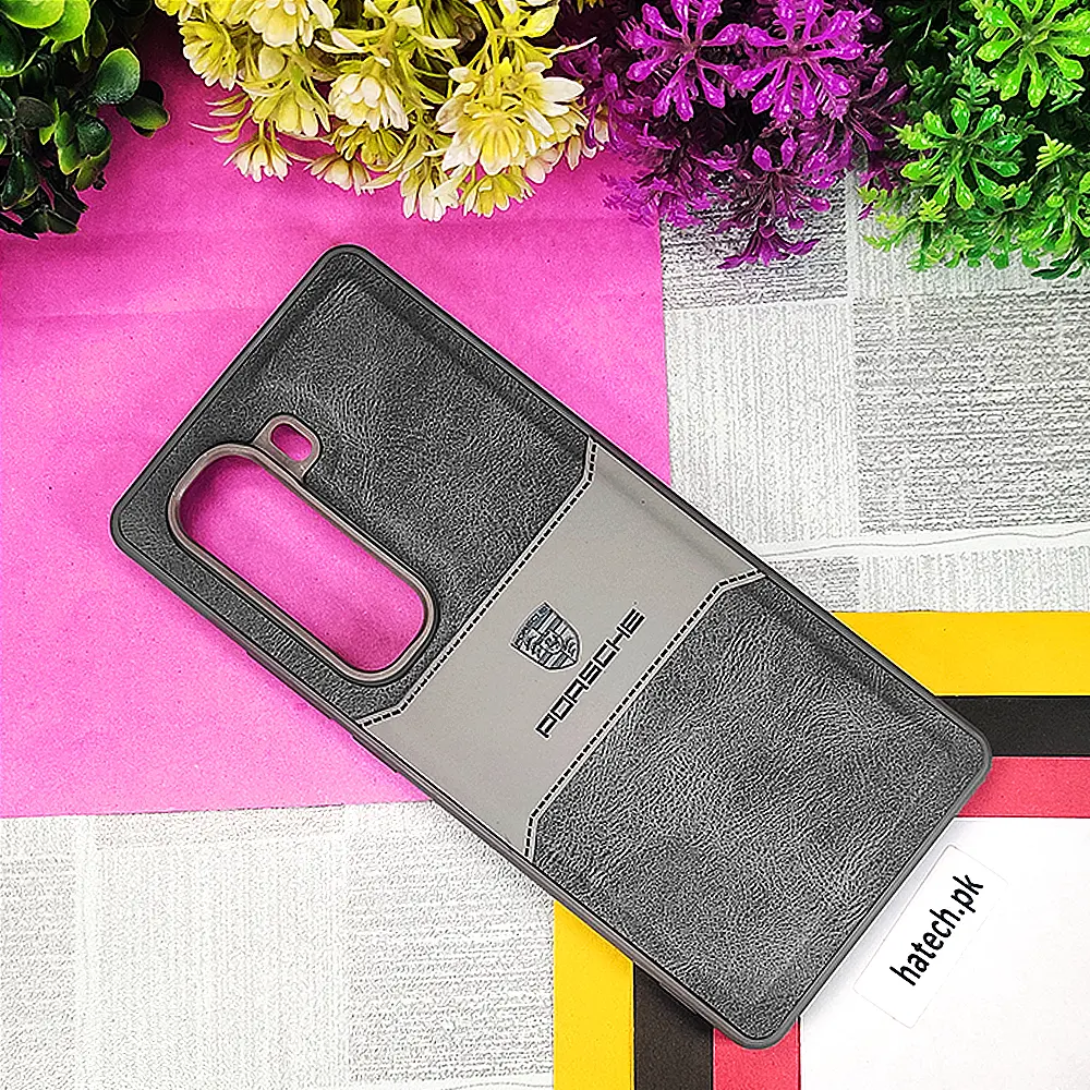 Infinix Hot 50 Pro Plus 4G Porsche Luxuary Leather Back Case (Gray)