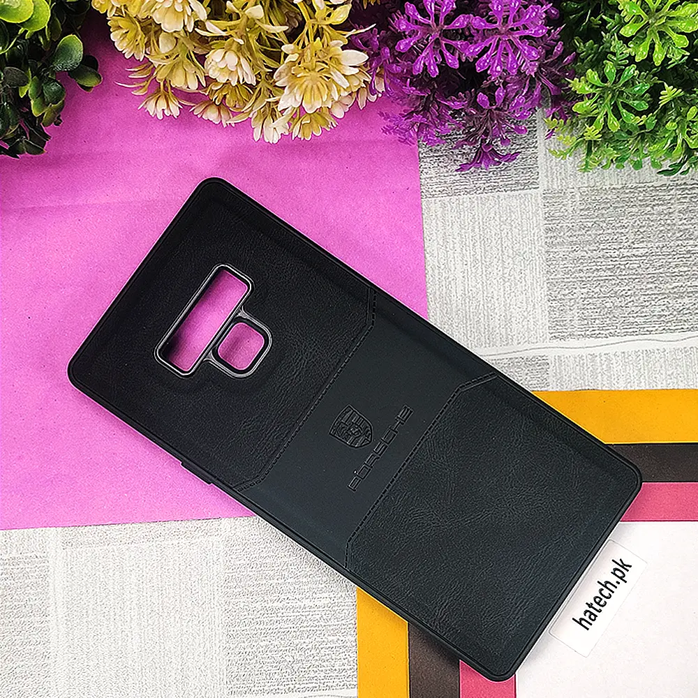 Samsung Galaxy Note 9 Porsche Luxuary Leather Back Case (Black)