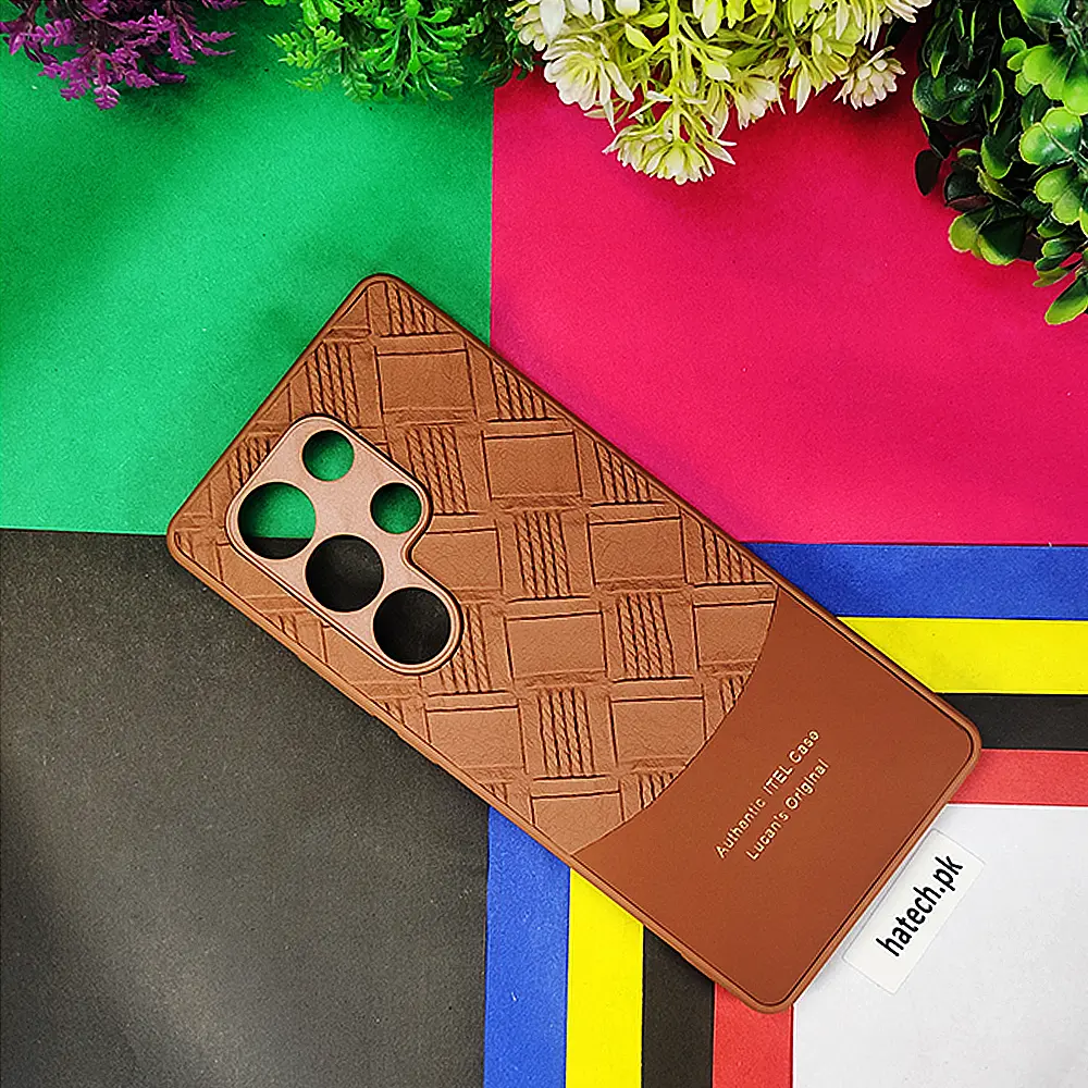 iTel S25 Ultra Authentic Lucane Leather Texture Back Case (Brown)