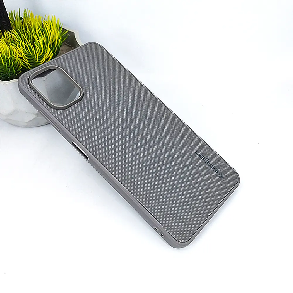 Samsung Galaxy A06 Spigen Hard Dotted Leather Back Case (Gray)