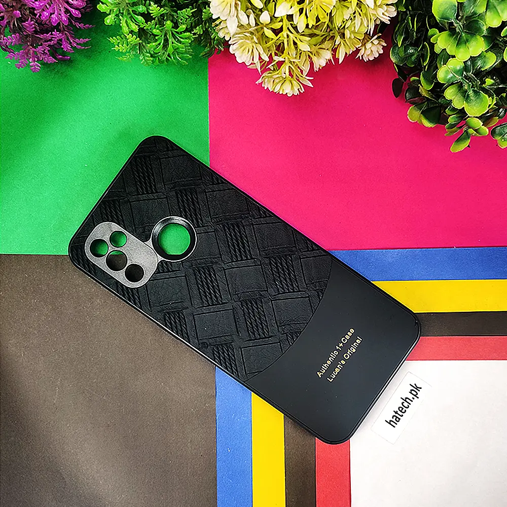 One Plus Nord N100 Authentic Lucane Leather Texture Back Case (Black)