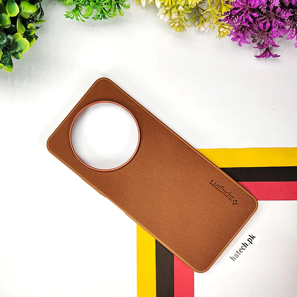 [PO32BMIA3-16-13] Xiaomi Redmi A3|A3x Spigen Hard Dotted Leather Back Case (Brown)