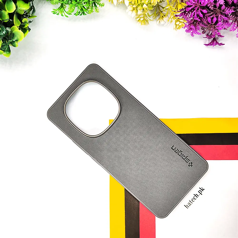 Xiaomi Redmi Note 14 Pro 4G Spigen Hard Dotted Leather Back Case (Gray)