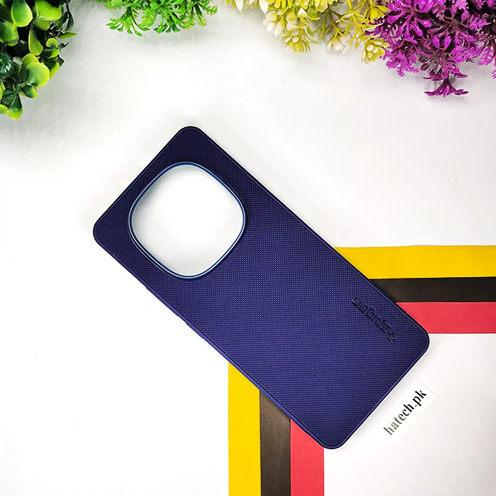 Xiaomi Redmi Note 14 Pro 4G Spigen Hard Dotted Leather Back Case (Navy Blue)
