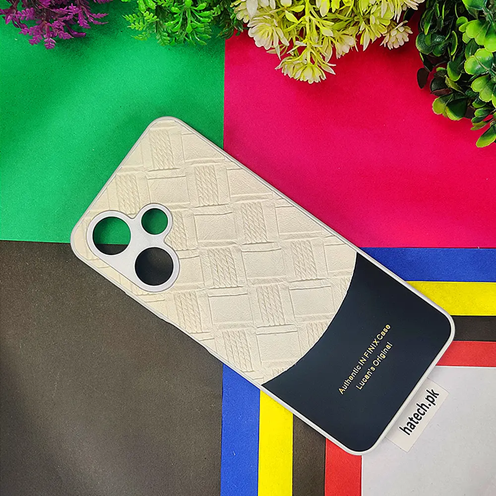 [PO42BIHOT30-8-43] Infinix Hot 30 Authentic Lucane Leather Texture Back Case (Off White)