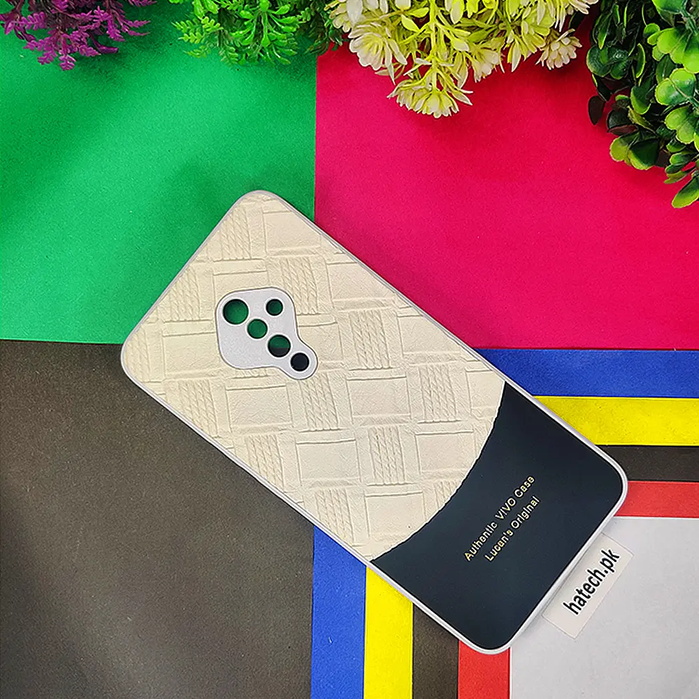 Vivo S1 Pro|Y51 Authentic Lucane Leather Texture Back Case (Off White)