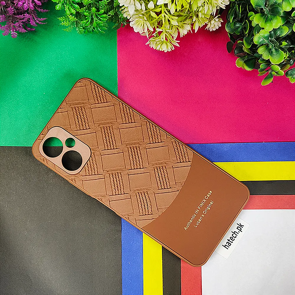 [PO42BTCMN19NEO-8-13] Tecno Camon 19 Neo Authentic Lucane Leather Texture Back Case (Brown)