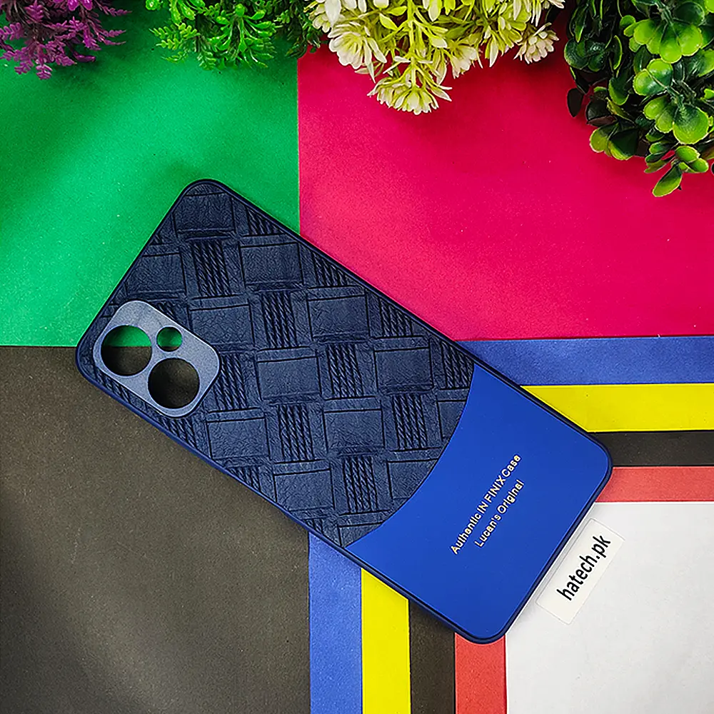 Tecno Camon 19 Neo Authentic Lucane Leather Texture Back Case (Navy Blue)