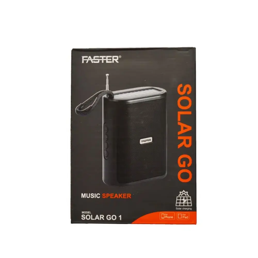 [MD2FSTR4A-7] Faster Solar Go Wireless Bluetooth Speaker - Solar Charging