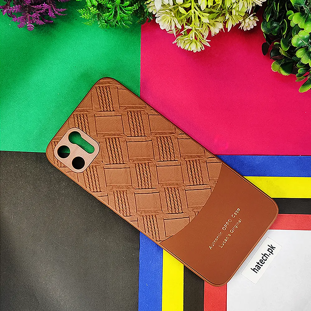 [PO42BORELMEC11-8-13] Oppo Realme C11 Authentic Lucane Leather Texture Back Case (Brown)