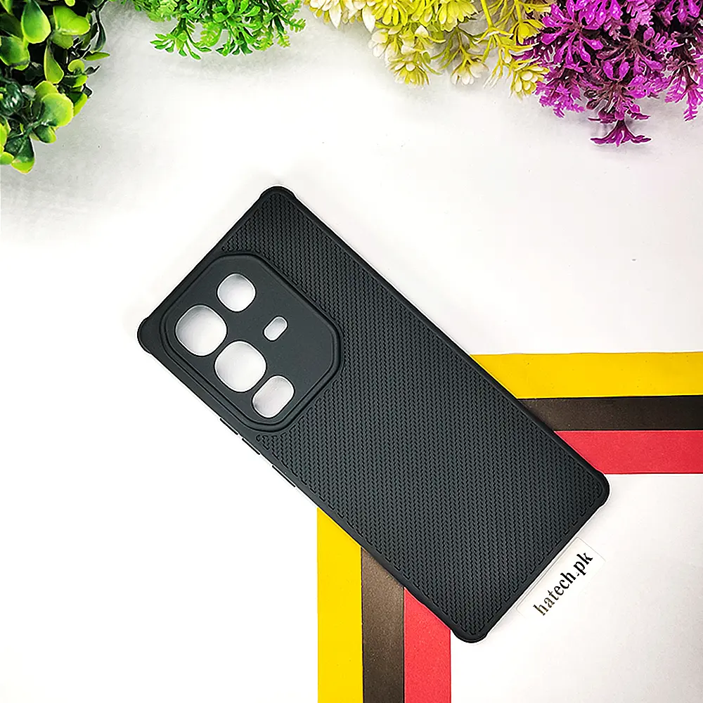 Infinix Note 50 Carbon Texture Lining Soft Silicone Back Case (Black)