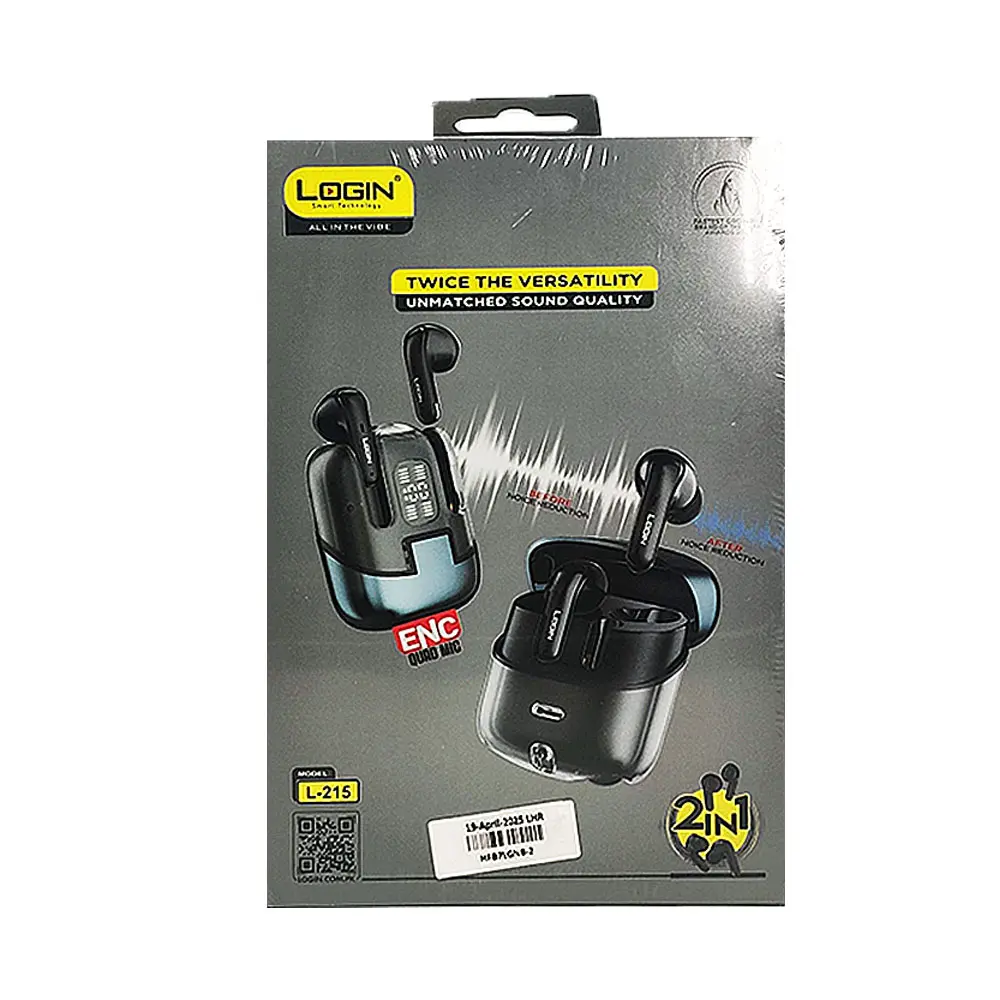 Login L-215 Twice Versatility 4 Earbuds in 1 Power Bank with ENC Mode