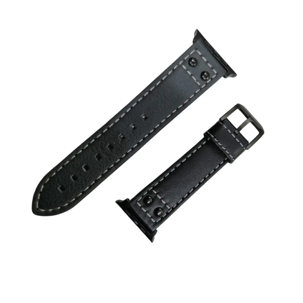 42/44/45/49 MM Leather Straps For Smart Watch (Black)