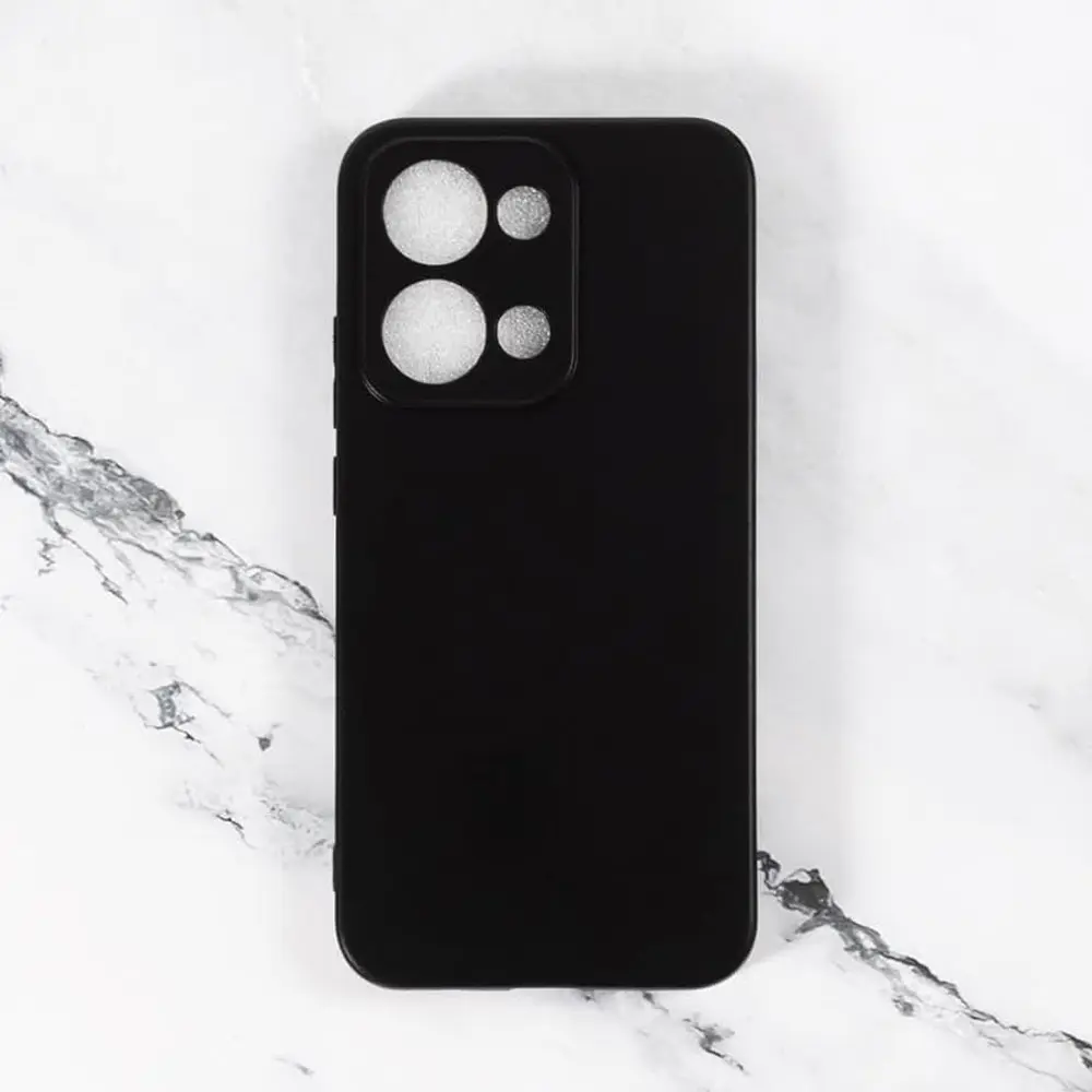 Oppo Reno 13 5G Matte Soft Silicone Paper Back Case (Black)