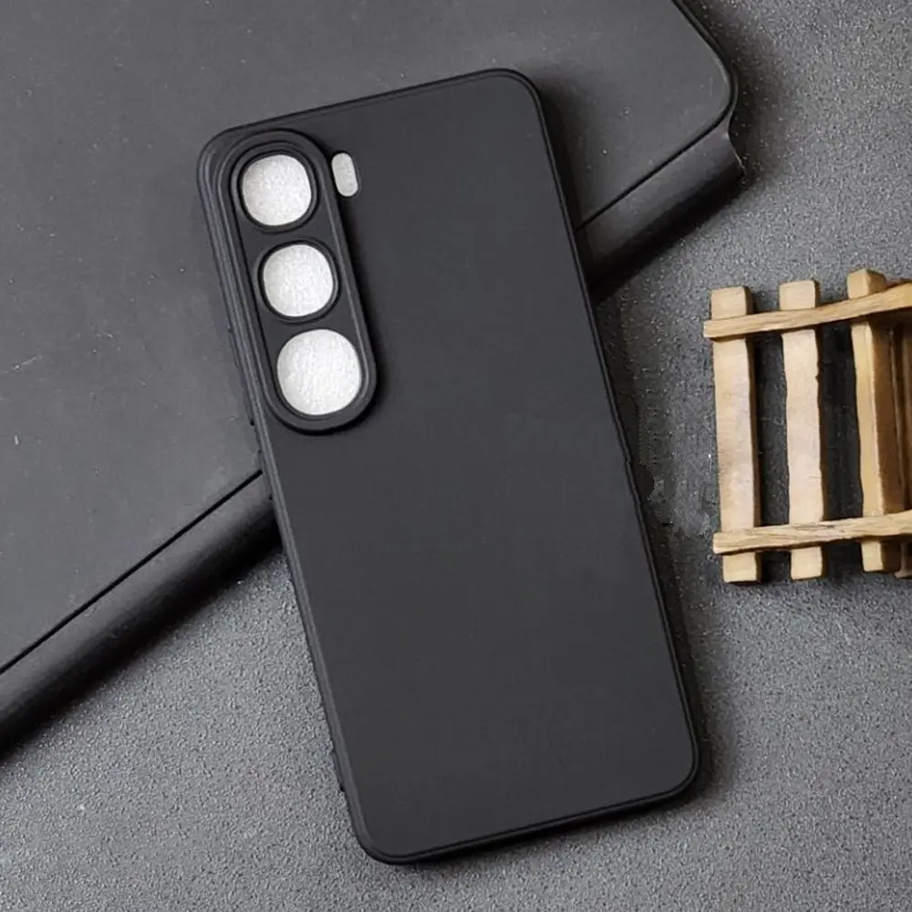 Vivo Y200 4G|V40 Lite|Y300 5G Matte Soft Silicone Paper Back Case (Black)