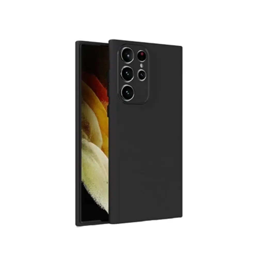 Samsung Galaxy S25 Ultra Matte Soft Silicone Paper Back Case (Black)