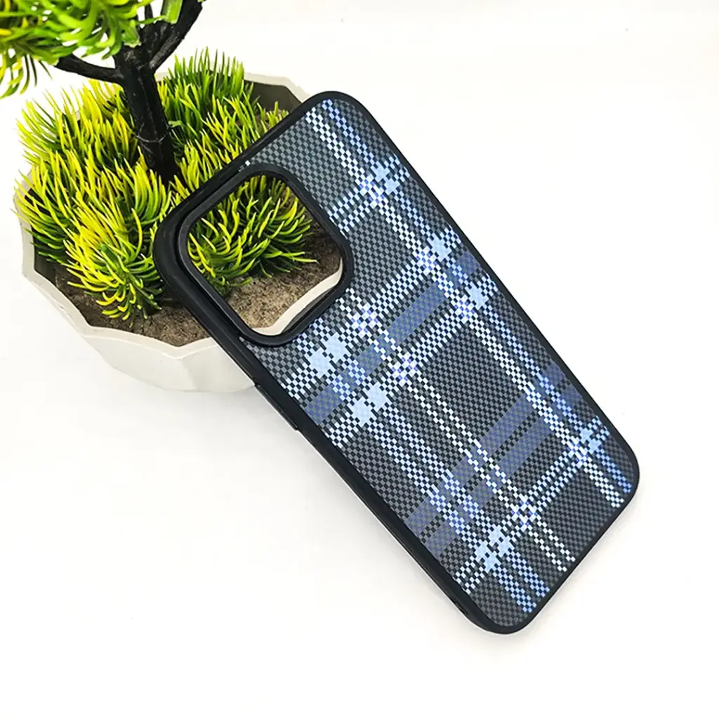 Iphone 15 Pro Max 3D PITTAKA Fiber Fusion Stripe Edition Back Case (Black)