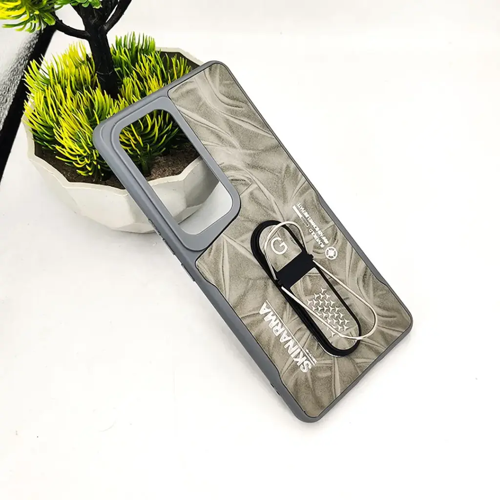 Vivo V30 5G SKINARMA Premium Leather Texture With Stand Back Case (Gray)