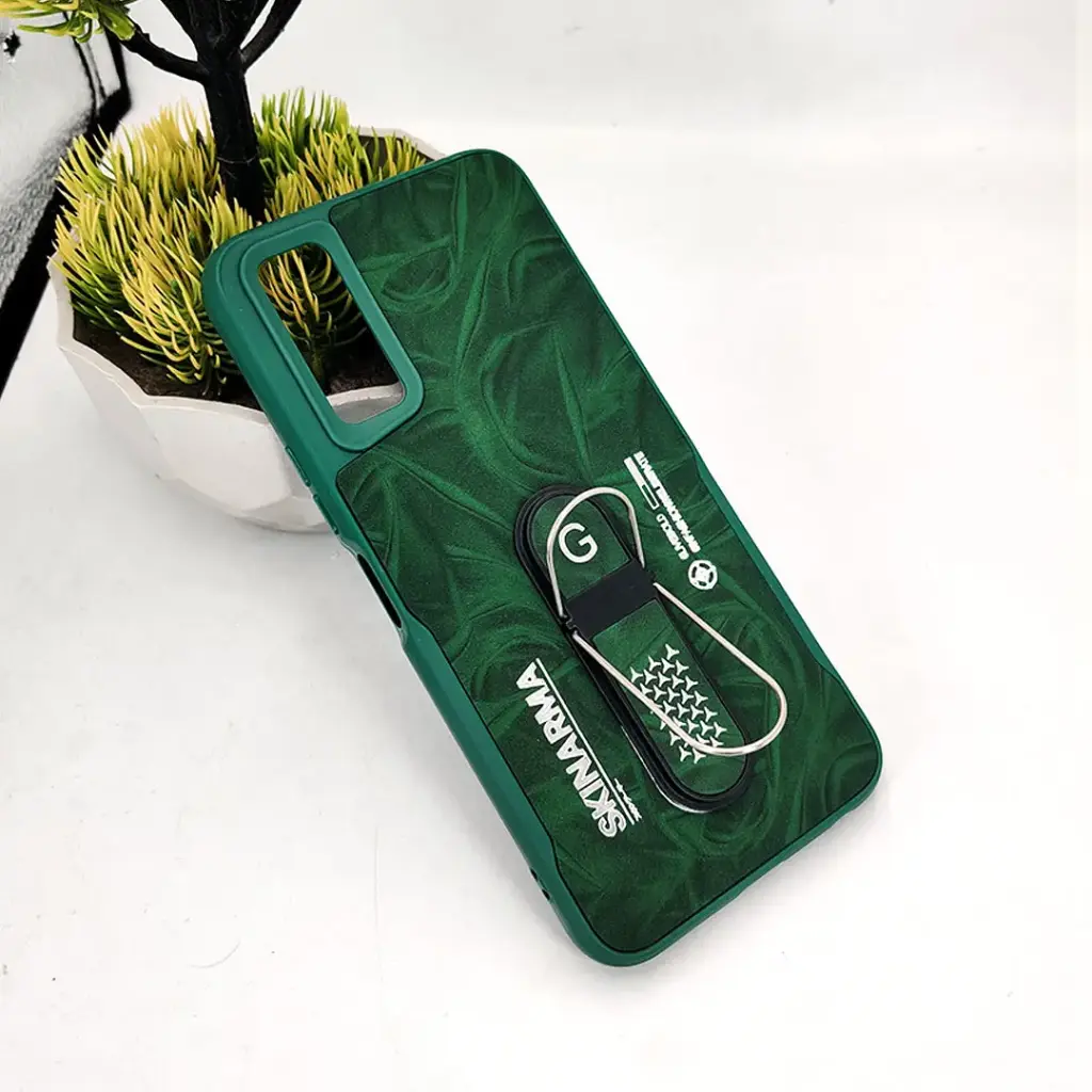 Vivo Y20/Y12A/Y20S/Y12A SKINARMA Premium Leather Texture With Stand Back Case (Green)