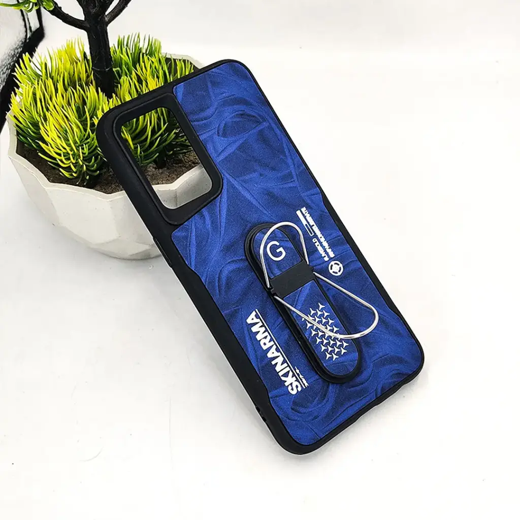 Oppo Reno 5 4G SKINARMA Premium Leather Texture With Stand Back Case (Blue)