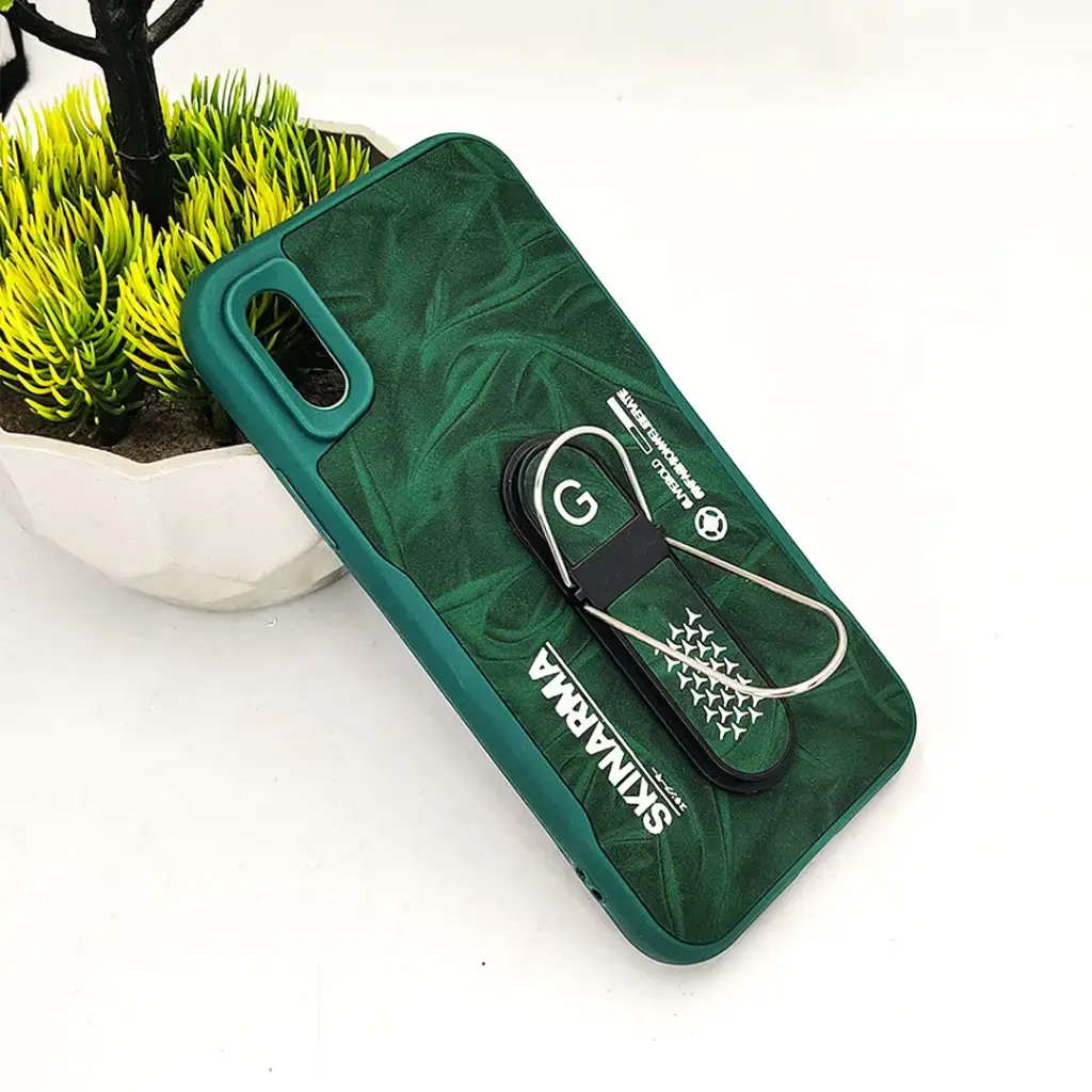 iPhone X|XS SKINARMA Premium Leather Texture With Stand Back Case (Green)