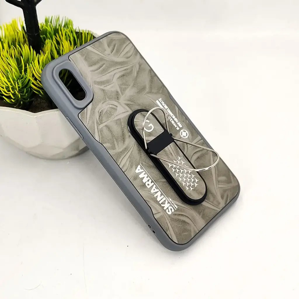 iPhone XS Max SKINARMA Premium Leather Texture With Stand Back Case (Gray)