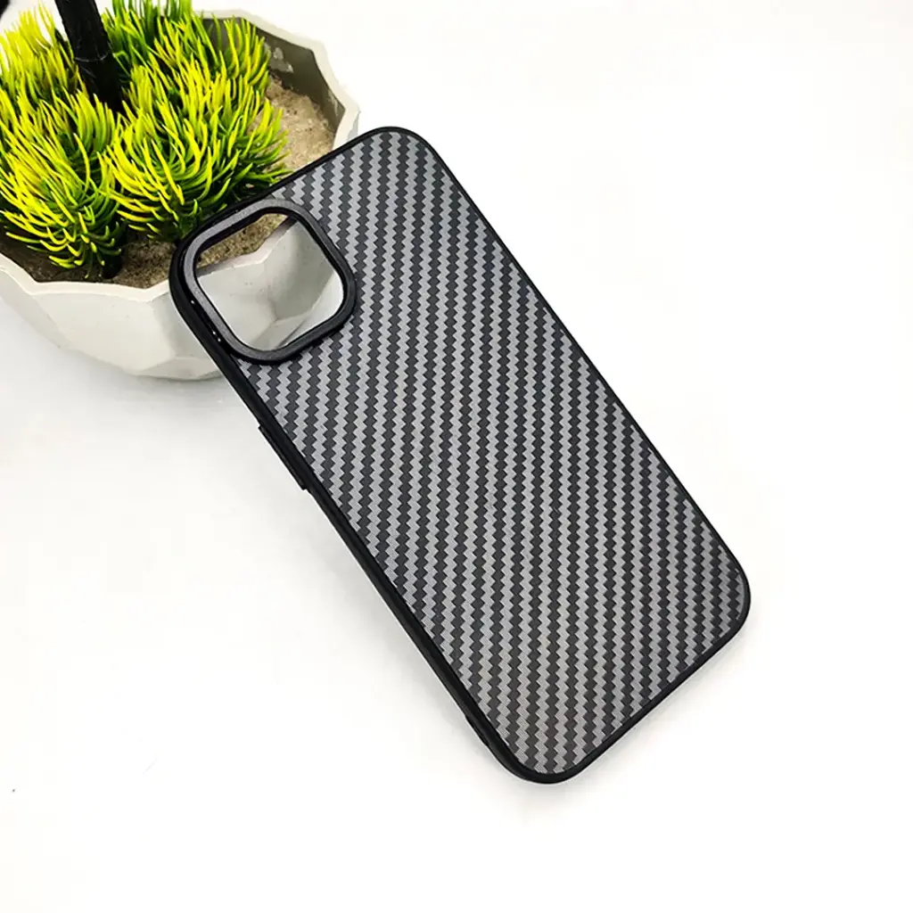 iPhone 13| iPhone 14| iPhone 15 3D PITTAKA Fiber Fusion Stripe Edition Back Case (Black)