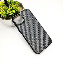 iPhone 13| iPhone 14| iPhone 15 3D PITTAKA Fiber Fusion Stripe Edition Back Case (Black)