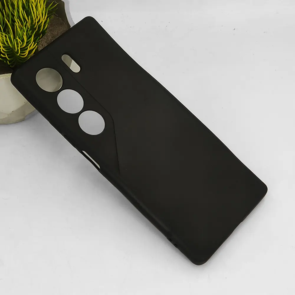 Tecno Camon 40 Pro Matte Soft Silicone Paper Back Case (Black)