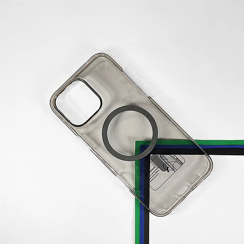 [PO13BIP16PMAX-1-36] iPhone 16 Pro Max PC Transparent Mag Safe Back Case (Natural Titanium)